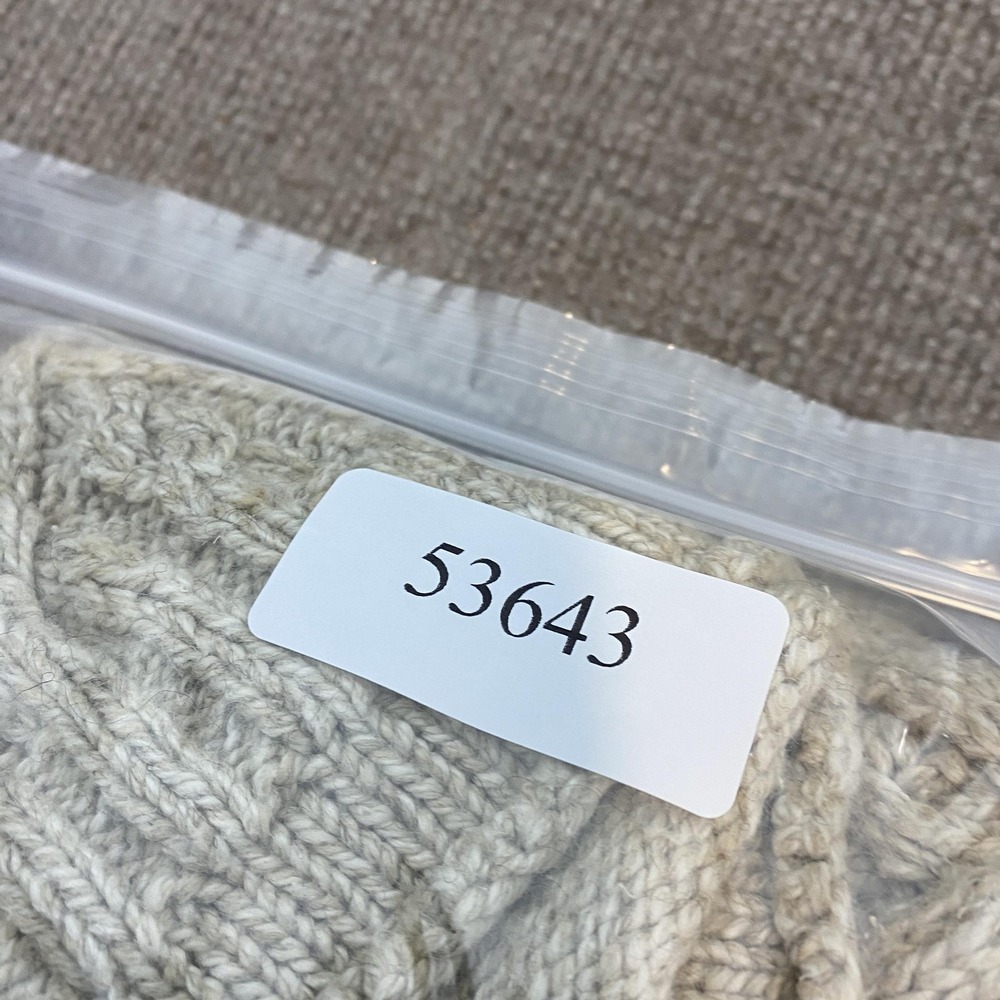 VTG Sonoma Sweater Women XL Beige Silk Wool Cable Knit Button Crew Neck Cardigan - Picture 11 of 11